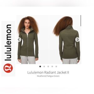 Lululemon Radiant Jacket. Dark Olive Green . Sz 4.